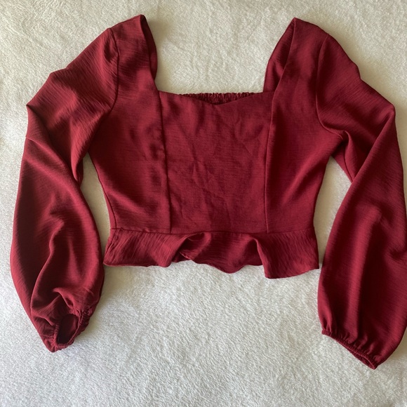 Altar’d State Cropped Blouse with Full Sleeves - Picture 6 of 11